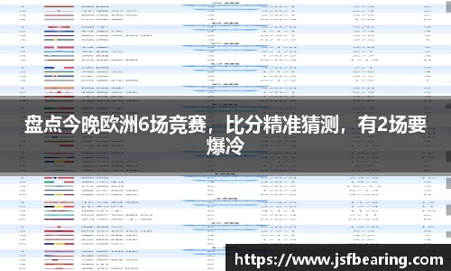 盘点今晚欧洲6场竞赛，比分精准猜测，有2场要爆冷